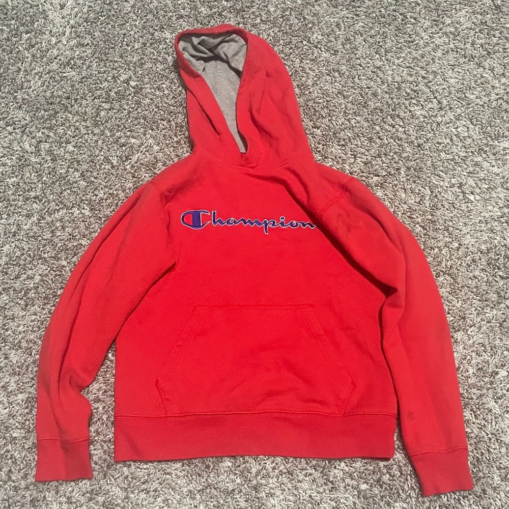 Champion Red Hoodie | Youth Large